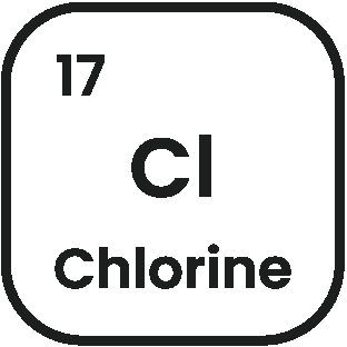 Chlorine square element icon